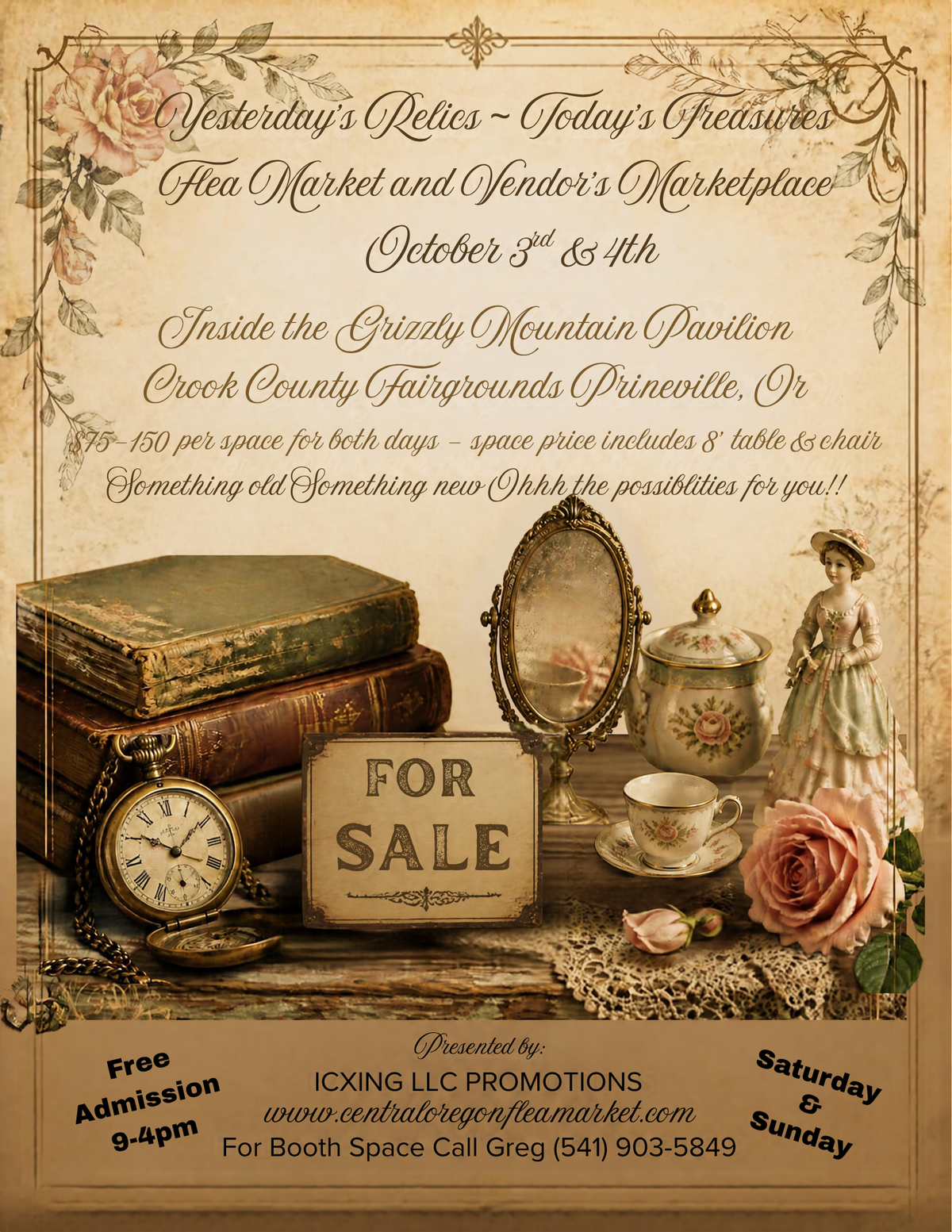 Yesterday's Relec's Todays Treasures October 3-4 2026 Flea Market and Vendor Marketplace Prineville Or